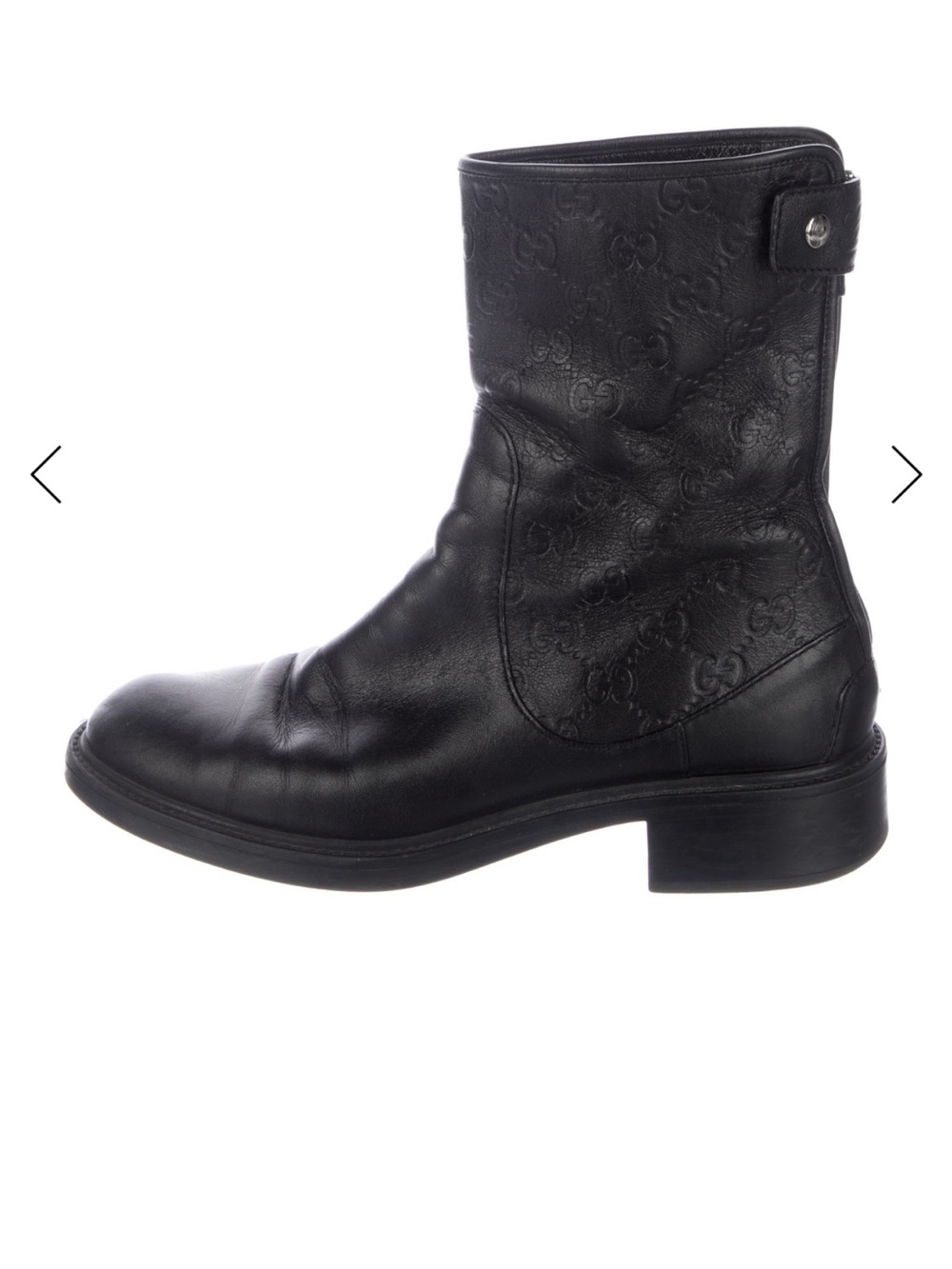 Gucci GG logo leather moto boots